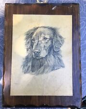 Earl Sherwan Dog Plaque Golden Retriever decoupage plaque on wood base. picture