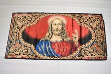 Vintage MCM Italian Jesus Tapestry  Christianity Religious Bright 19X39