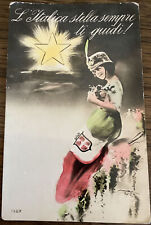 vintage propaganda postcard Italian staralways guide you Italy flag picture