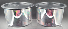 Tupperware Set of Two Metallic Holographic One Touch Canisters with Lids New picture