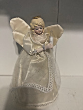 Vintage Victorian Style Angel Christmas Doll Light Up Ornament Lace Dress picture