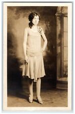 c1930's Woman Curly Hair Studio Portrait Monticello NY RPPC Photo Postcard picture
