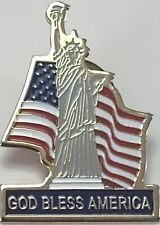 God Bless American Statue of Liberty American Flag Pin American Brooch Lapel Cam picture