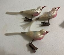 Lot Vintage antique German Mercury Glass Clip On Bird Ornaments 3 picture