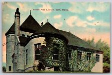 Postcard Patten Free Library, Bath, Maine V100 picture