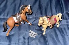 2 Schleich Horses With Saddles D-73527 picture