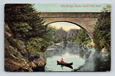 Newton Upper Falls Massachusetts Echo Bridge Scenic DB Cancel WOB Postcard picture
