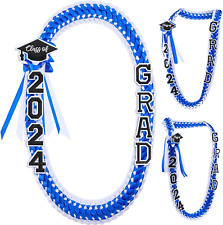 Grad Leis Class of 2024 Graduation Ribbon Double Braided Necklace Handmade Congr picture