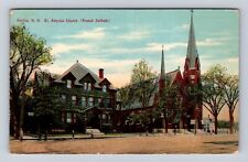 Nashua NH-New Hampshire, St Aloysius Church, Religion, Antique Vintage Postcard picture