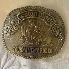 1986 Hesston Outfit Tournament Rodeo Belt Buckle Series 2 Original Package picture
