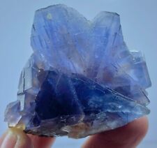 97 Gm Beautiful Natural Rare Cubic Blue Fluorite  Specimen- Pakistan  picture