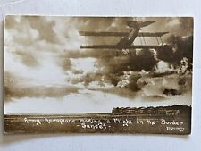 Real Photo Postcard RPPC Army Aero plane Make in. G Flight On The Border- Horne picture