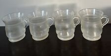 Set of 4 Vintage Clear Frosted Plastic Kool Aid Cups Mugs w/ Handle Smiling Face picture