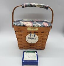 Vtg Longaberger 1995 Dresdon Basket Attached Lid Protector Tie On Handle Cover picture