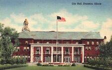Evanston, Illinois, IL, City Hall, 1949 Linen Antique Vintage Postcard e5845 picture