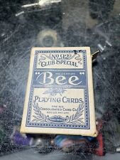 Vintage Bee No. 92 Club Special Cambric Finish Back Playing Cards Tax Stamp picture