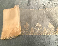 Vtg Antique NEEDLE RUN LACE  Fine WIDE Yardage Edging 13” X 4+ Yds NEVER USED picture