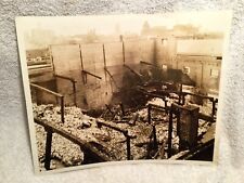 Vtg Photo of Charred Remains of Building Evansville IN Wallace & Sons Photograph picture