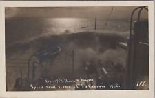 Speed Trial Scene USS Georgia 1908 RPPC Postcard with 1910 USS Salem PM picture