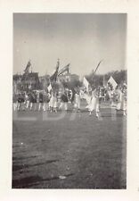 Old Photo Snapshot People Germany Parade Holding Flags Historical 2A3 picture