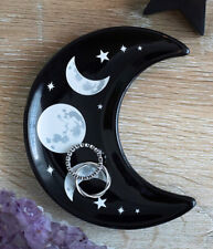 Wicca Occult Triple Moon Goddess Ceramic Trinket Jewelry Dish Or Appetizer Plate picture