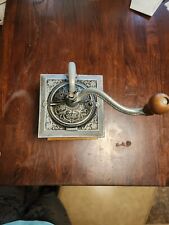 Vintage Antique Coffee Grinder Mill Manual Wood Cast Iron Floral Dove Tail picture