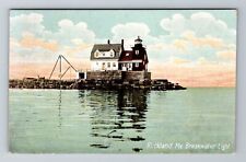 Rockland, ME-Maine, Breakwater Light House c1910, Vintage Postcard picture