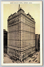 Detroit MI-Michigan, Book-Cadillac Hotel Landmark, Vintage Antique Postcard picture