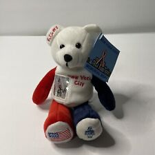 VTG USPS Heroes Stamp Beanie Bear With Stamp Tag 9-11-01 NYC Red White Blue 8in picture