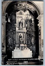 Sabinas Hidalgo Nuevo Leon Mexico Postcard Main Altar Parish c1940's RPPC Photo picture