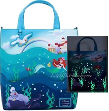 NWT Loungefly Disney Little Mermaid 35th Anniversary Ocean Scene GITD Tote Bag picture
