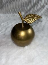 Vintage Solid Brass Apple Teacher  Paper Weight Gift Home Decor India 3.5 In picture