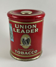 Vtg Union Leader Smoking Tabacco Tin with Lid picture