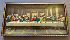 Vintage 3D The Last Supper Gold Framed 15x8,  EUC picture