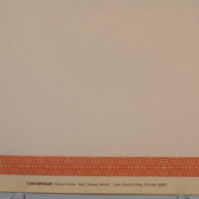 1974 Contemporary Resort Hotel Walt Disney World Note Page Stationary Lake Buena picture