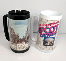 Thermo Serv Stein Mug (Set of 2) Vtg Black 70s Disney World and White 1984 Epcot picture