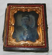 Vintage Ambrotype Photograph of Civil War Soldier with Kepi Hat in case picture