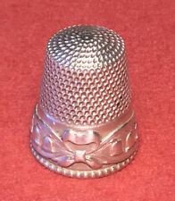 Vintage Thimble Size 10 Sterling Silver Ribbon Bells Band picture