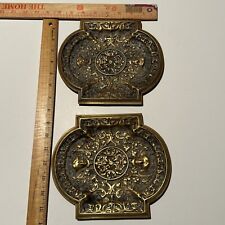 Pair 1900 Circa figural Victorian Solid Metal ornate vanity tray dish NR $95 picture