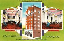 Eola Hotel Collage Natchez Mississippi Linen Vintage Postcard Unposted picture