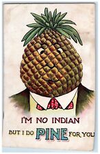 c1910's Valentine Pineapple Head I'm No Indian Unposted Antique Postcard picture
