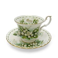 Vintage Royal Albert Flower Month May Lily Of Valley Teacup & Saucer Bone China picture