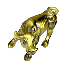 Wall Street Bull Figure Stock Market Metal Gold Tone Trader 3