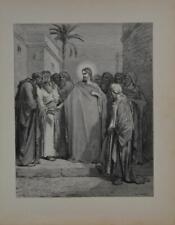 Gustave Dore Christian Art Jesus and the Tribute Money Antique 1880 Religious picture