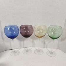 Lenox Colored Bubble Stemware Wine Goblets 9inch 4pc Set No Box picture