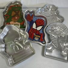 Lot of 6 Vintage Wilton Cake Pans Characters Spider-Man And More picture