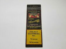 Palace Clothiers Wausau Wisconsin Matchbook Cover  picture
