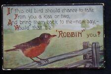 VTG 1912 ROBIN BIRD STANZA POEM H. TAMMEN QUICK MESSAGE POSTCARD ~ GRINNELL IA picture