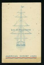 1954 SS Constitution Passenger List - NY to Naples - American Export Lines picture