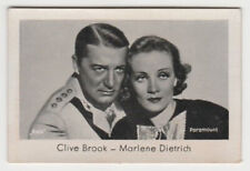 Marlene Dietrich + Clive Brook 1930s Josetti German Tobacco Card #484 picture